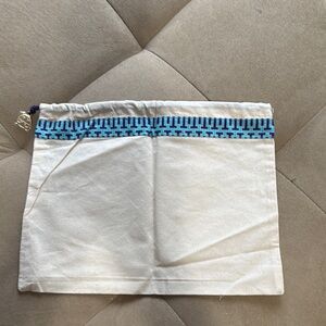Canvas Pouch with Blue Pattern